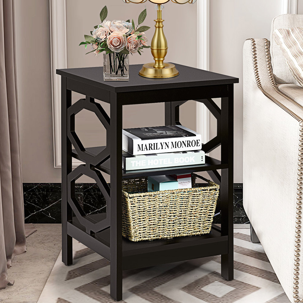 Costway 2 Shelf Coffee Bedside Table Image 3