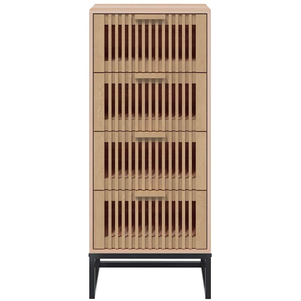 vidaXL 4 Drawer Brown Highboard Image 4