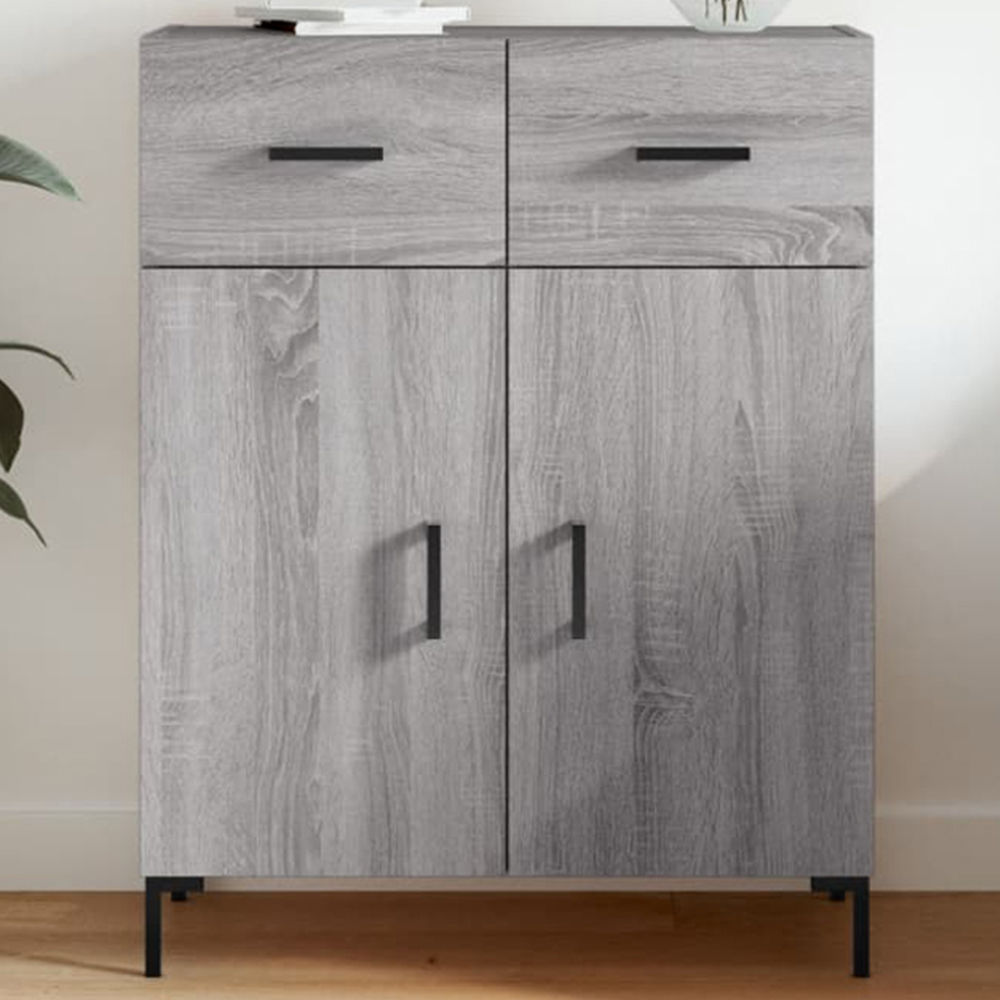 vidaXL 2 Door 2 Drawer Grey Sonoma Wooden Sideboard Image 1