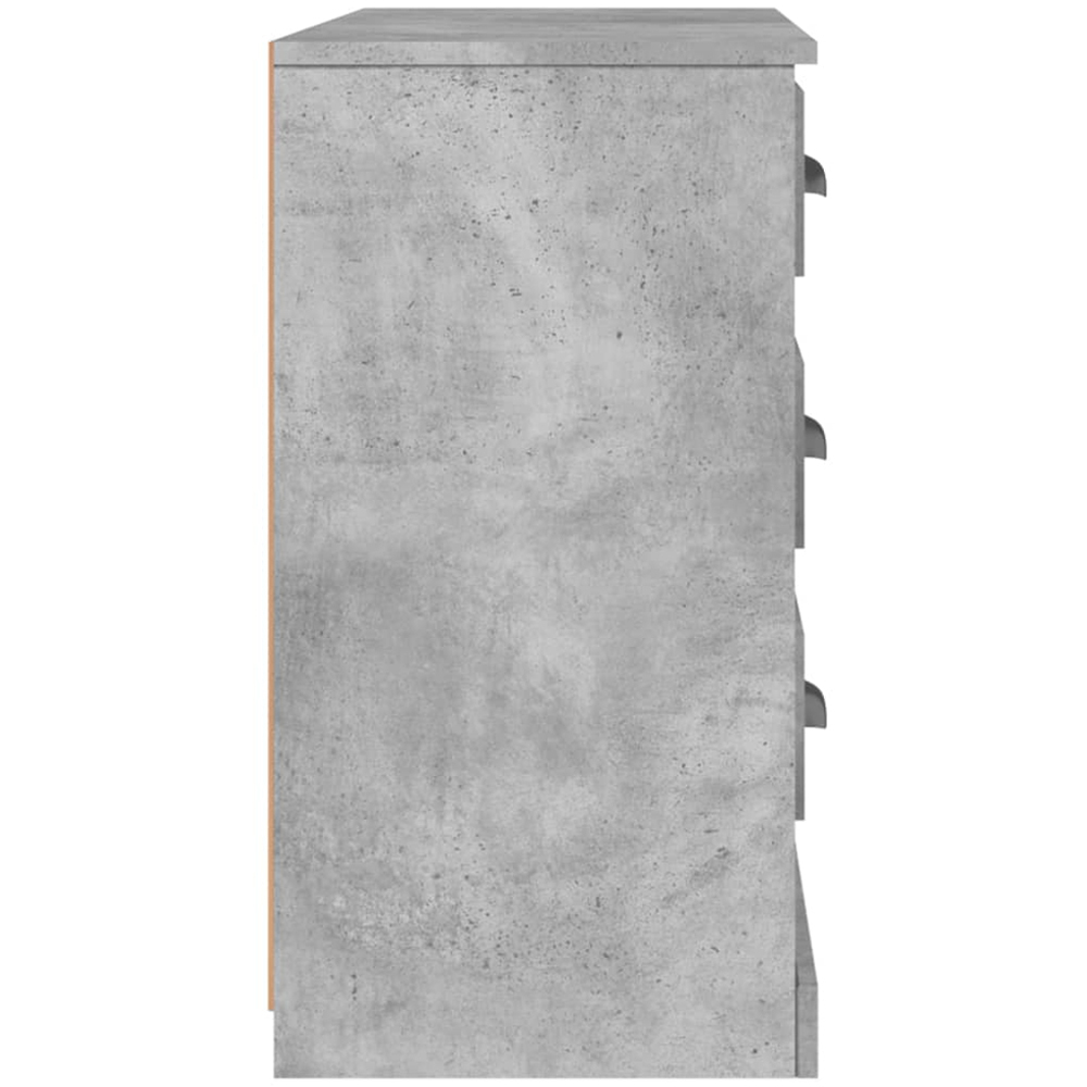 vidaXL 3 Drawer 4 Shelf Concrete Grey Wooden Sideboard Wooden Sideboard Image 7
