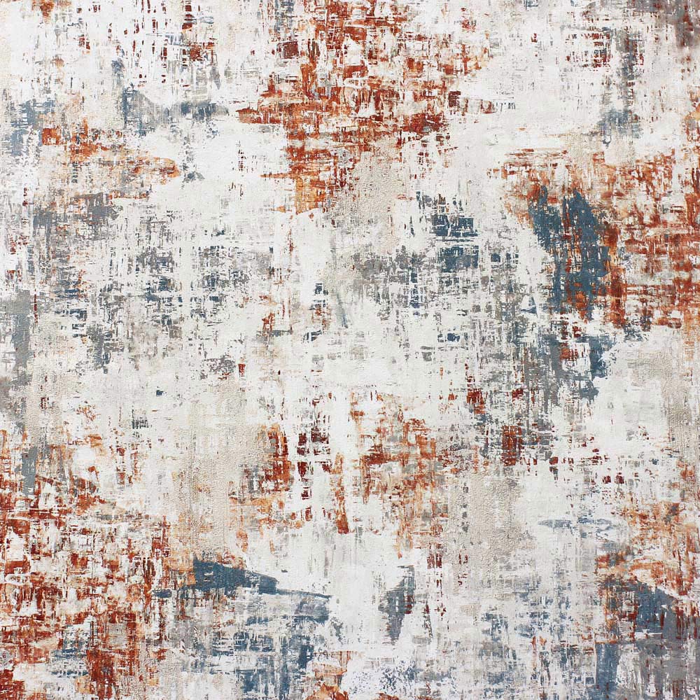 Arthouse Abstract Textured Copper and Navy Wallpaper Image 1