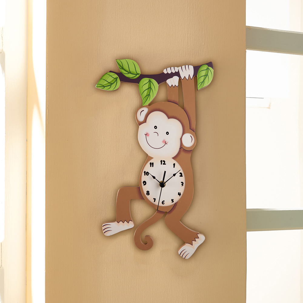 Teamson Kids Fantasy Fields Toy Furniture Sunny Safari Monkey Wall Clock Image 2