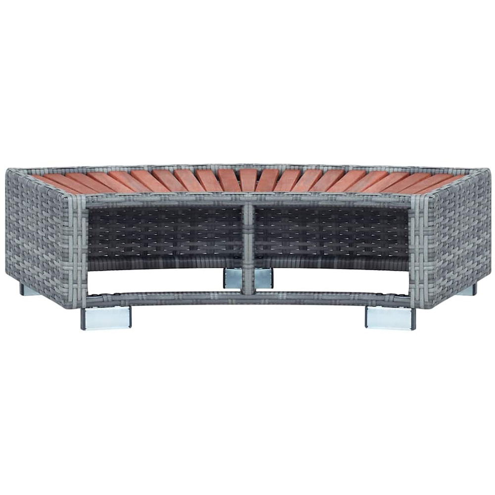 Walplus Grey PE Rattan and Eucalyptus Wood Spa Step Image 5
