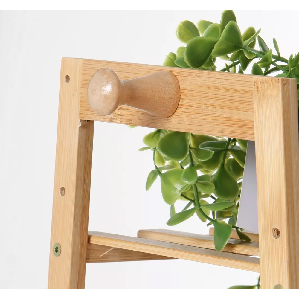 Modcraft 7 Shelf Bamboo Clothes Storage Rack with Hanging Rail Image 5