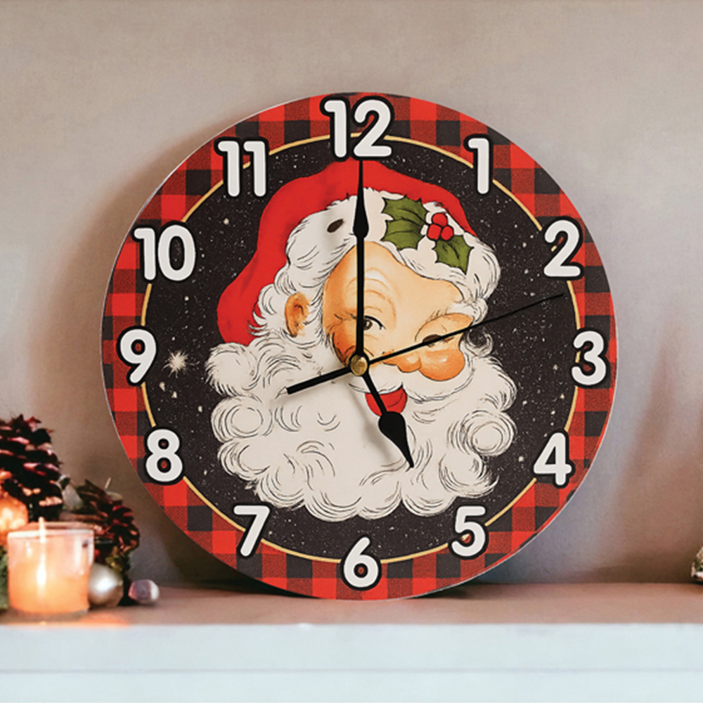 Xmas Haus Festive Santa Christmas Clock Image 3