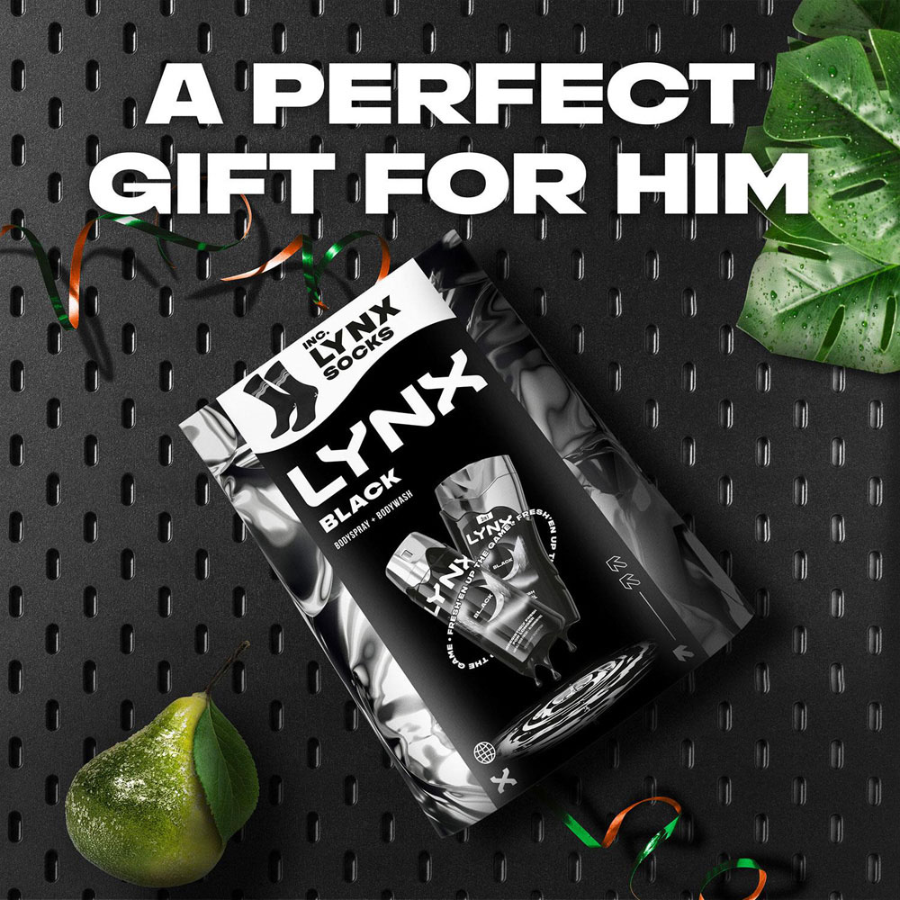Lynx Black Frozen Pear and Cedarwood Scent Bodywash and Bodyspray Duo Gift Set 2 Pack Image 6
