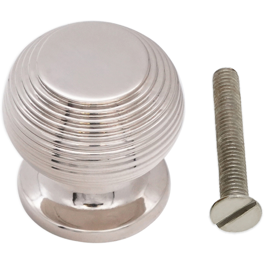 Spira Brass Beehive Polished Nickel Small 32mm Cupboard Knob Image 3