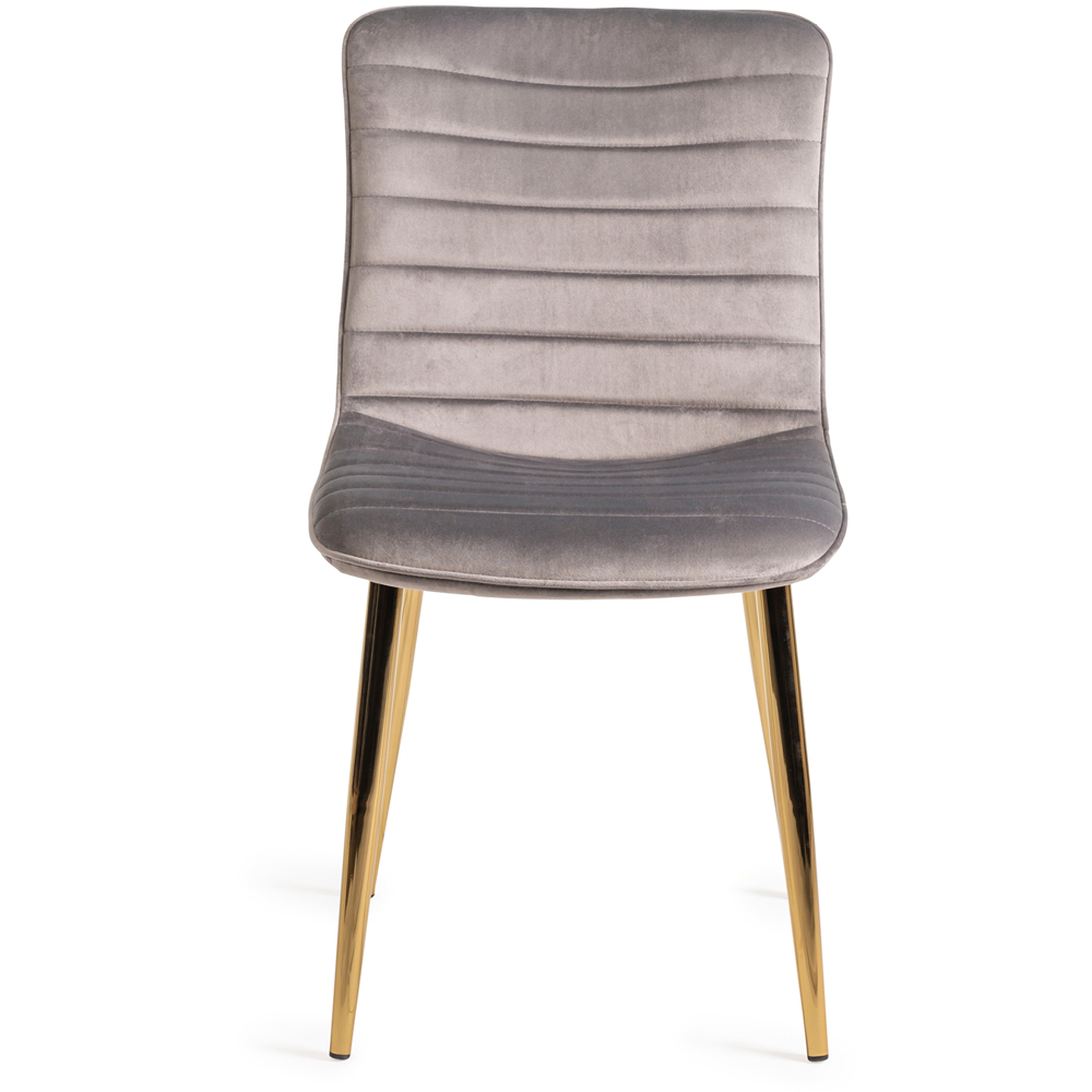 Bentley Designs Rothko Set of 2 Grey Velvet Dining Chair Image 3