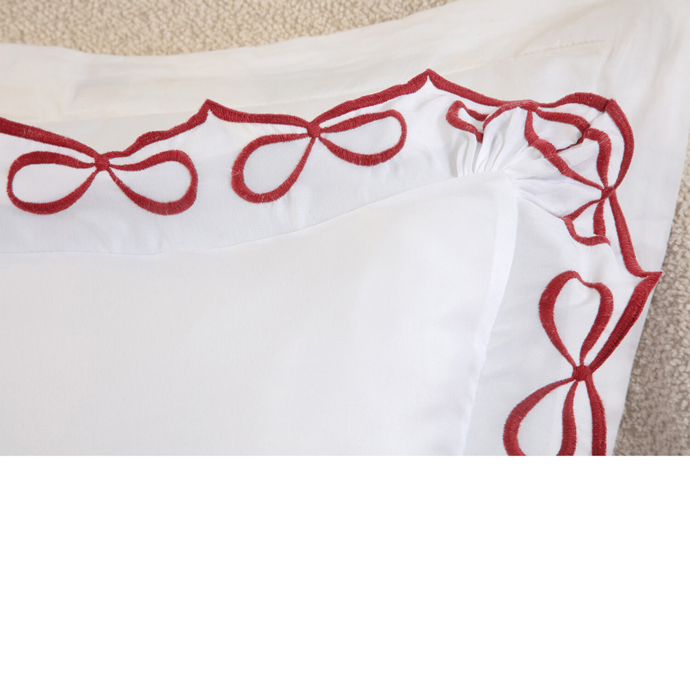 Festive Bows Embroidered Duvet Set Double Image 3