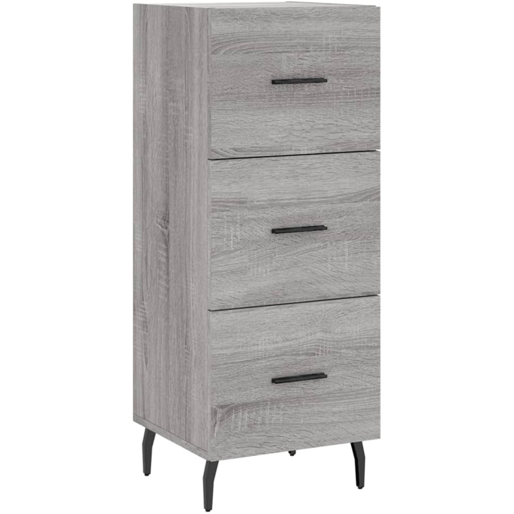 vidaXL Single Glass Door 3 Shelf Grey Sonoma Highboard Image 5