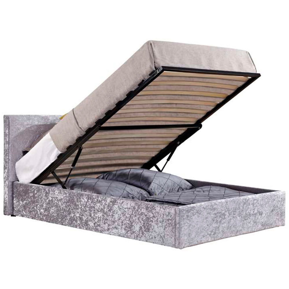 Berlin Single Steel Crushed Velvet Ottoman Bed Image 4