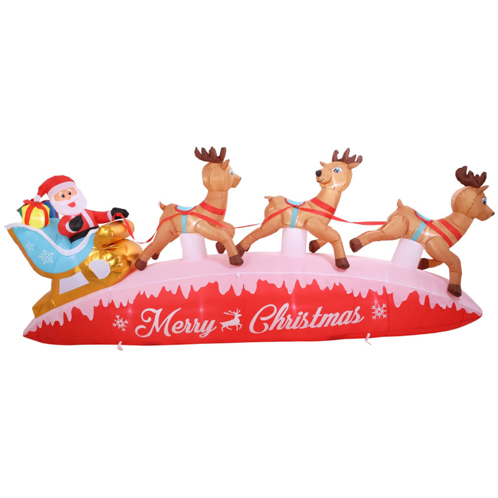 Living and Home Inflatable Santa and Rudolf Christmas Decoration with Lights 13ft Image 2