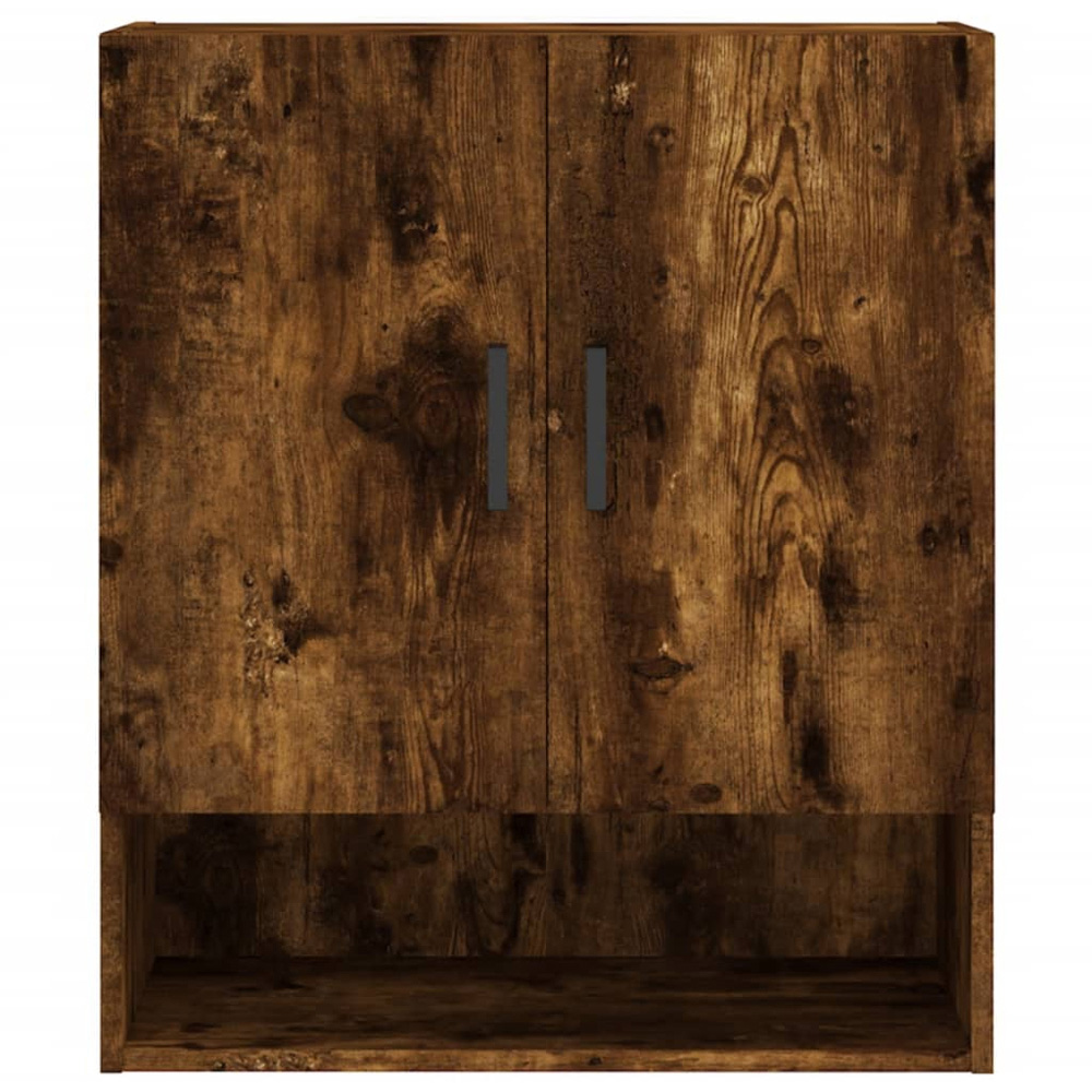 vidaXL 2 Door Single Shelf Smoked Oak Wall Cabinet Image 5