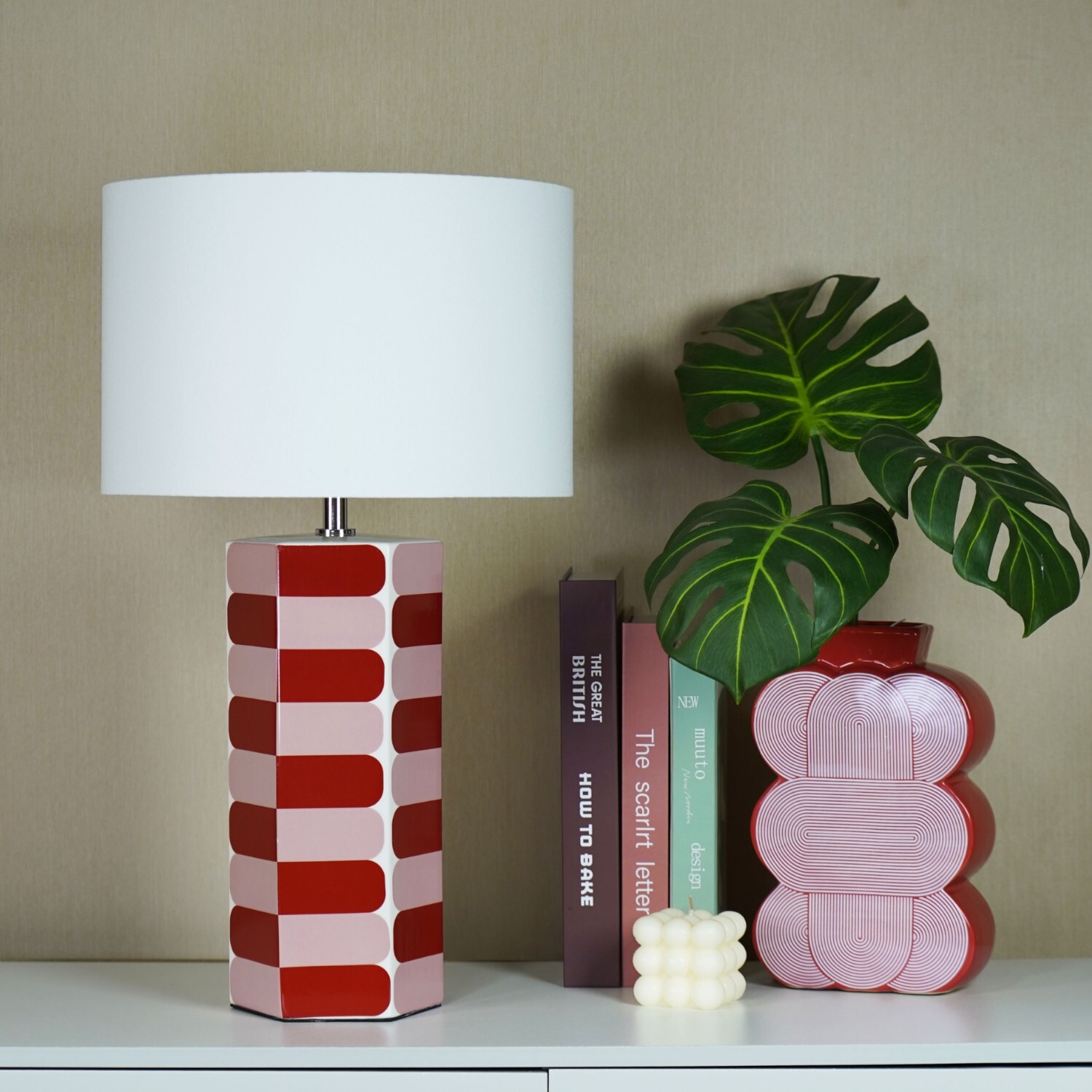 Denali Patterned Table Lamp Red Image 2