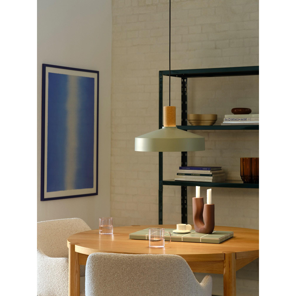 Nordlux Elvas Dusty Green Cork Pendant Light Image 2