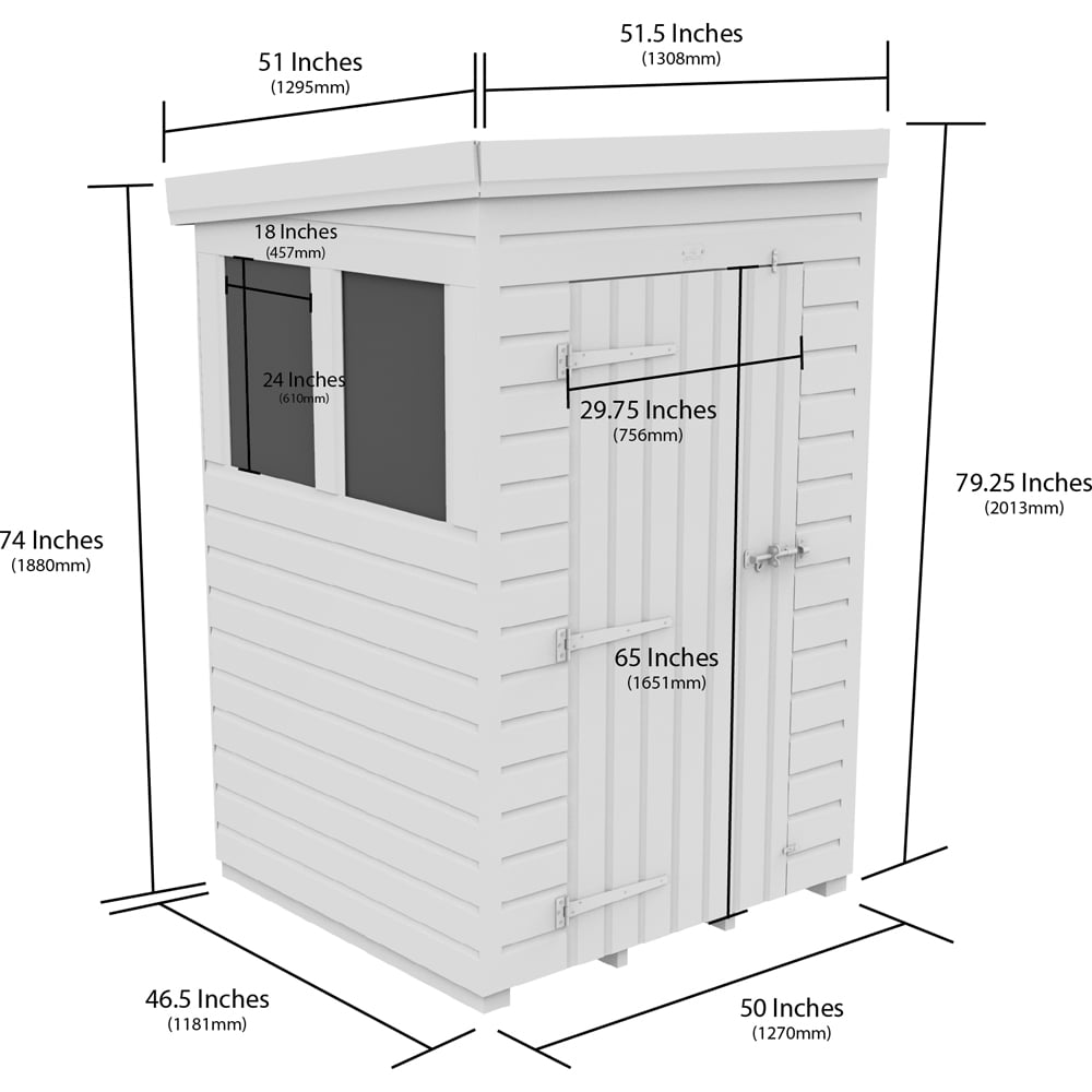 DIY Sheds 4 x 4ft Tongue and Groove Timber Pent Garden Shed Image 9