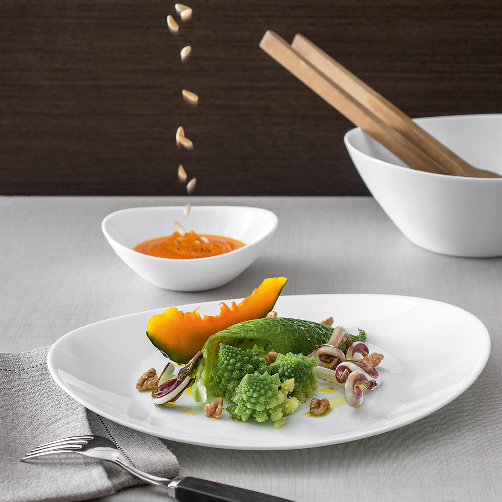 Bormioli Rocco Prometeo White Oval Glass Salad Bowl 25cm 6 Pack Image 4
