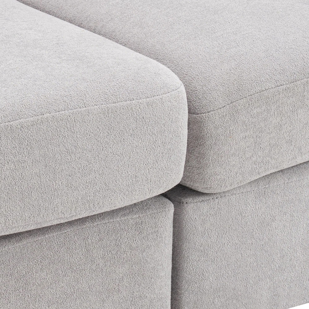 Living and Home 2 Seater Grey Chenille Sofa Image 6