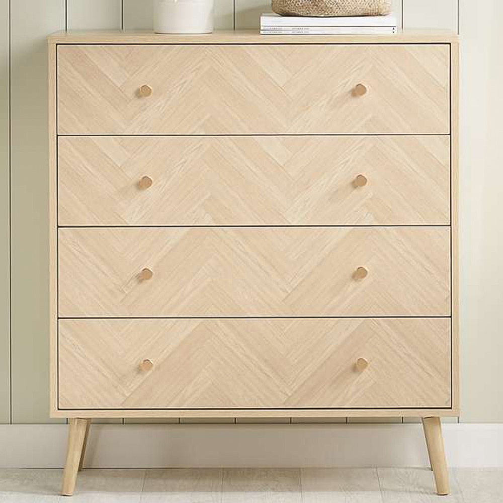 Birlea Herringford 4 Drawer Oak Chest of Drawers Image 1