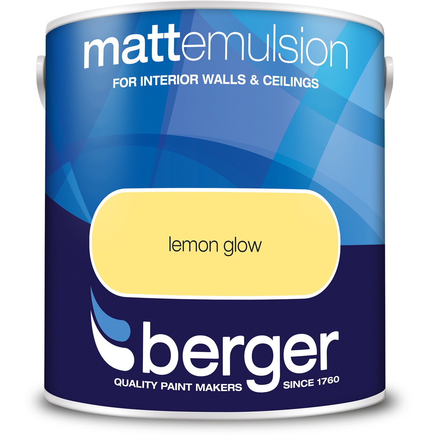 Berger Walls & Ceilings Lemon Glow Matt Emulsion Paint 2.5L Image 2