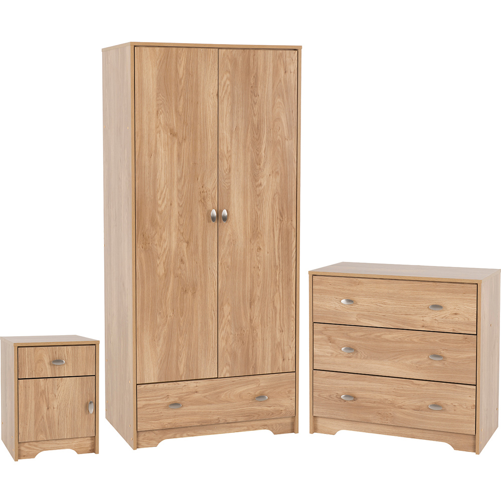 Seconique Carlton 3 Piece Medium Oak Effect Furniture Set Image 2