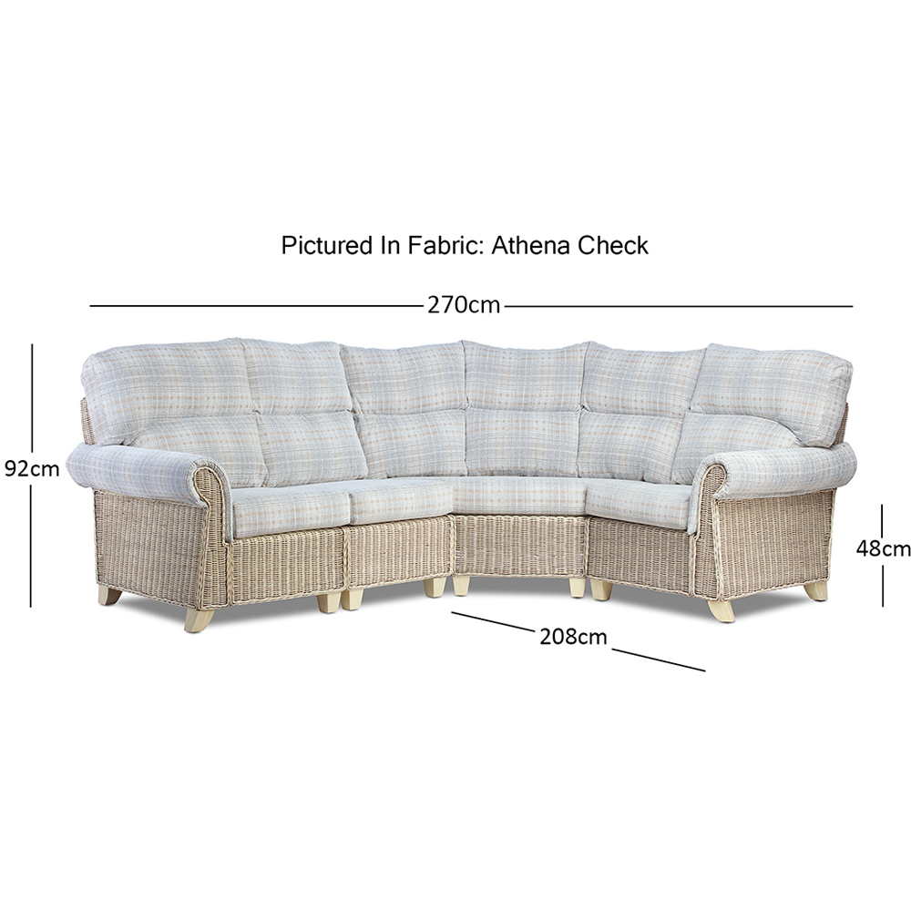 Desser Clifton 5 Seater Natural Rattan Check Fabric Corner Sofa Set Image 4