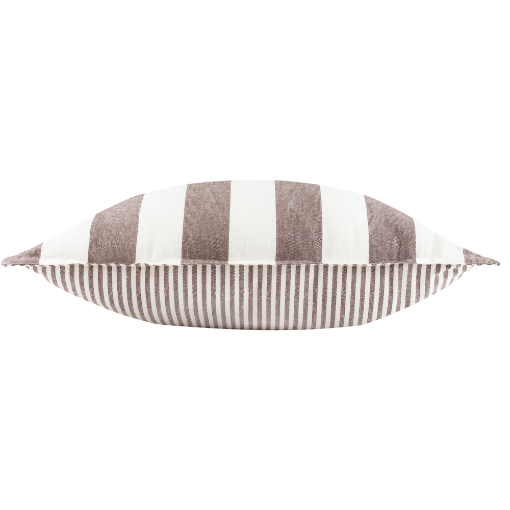 Yard Hayle Brown Stripe Cotton Reversible Cushion 50 x 50cm Image 4