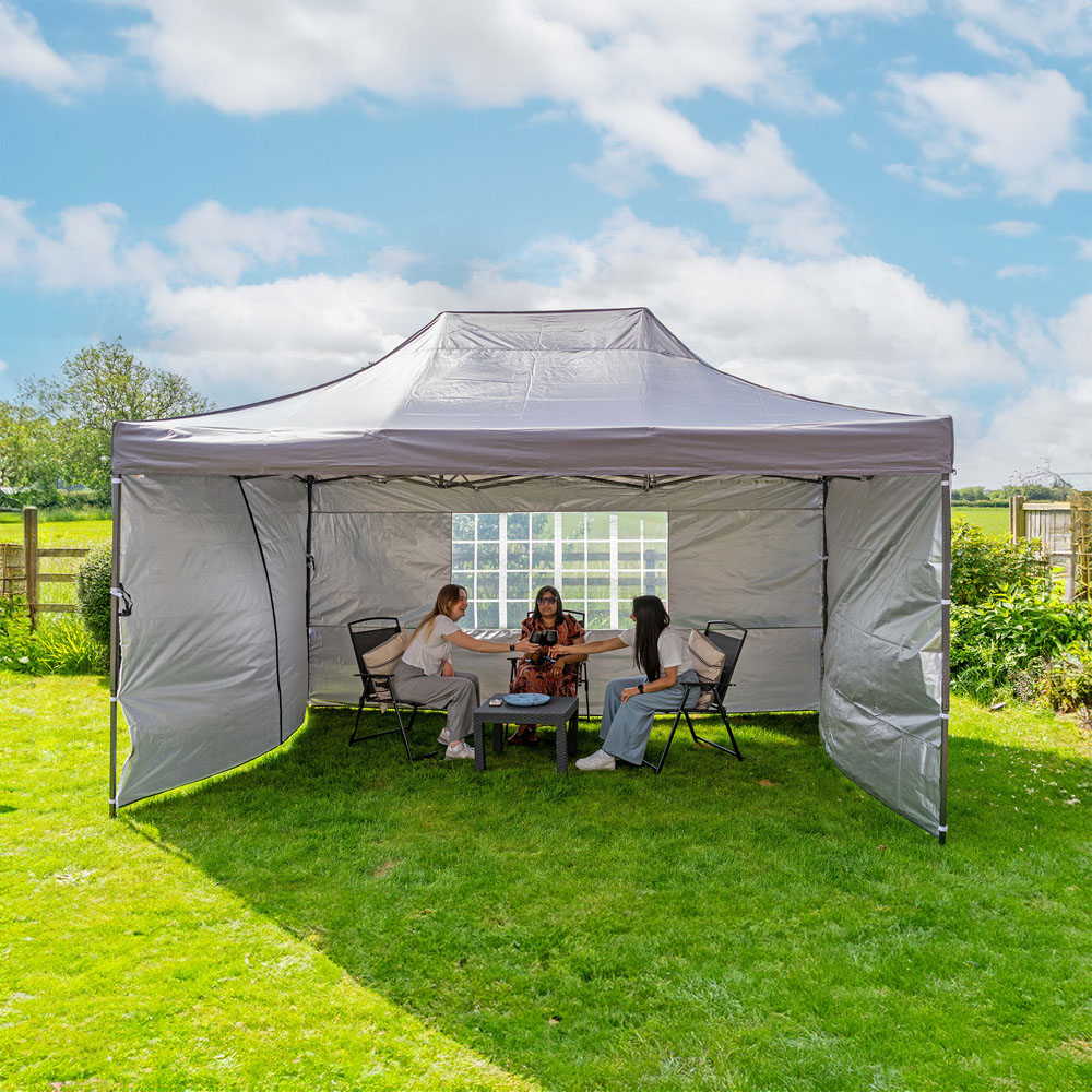 Jack Stonehouse 3 x 4.5m Dark Grey Pop Up Gazebo Image 4