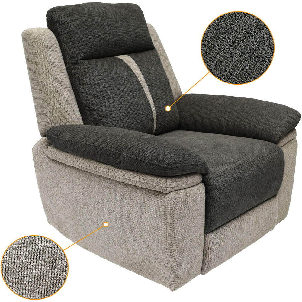 Comfy Living Grey Manual Recliner Chair Image 5