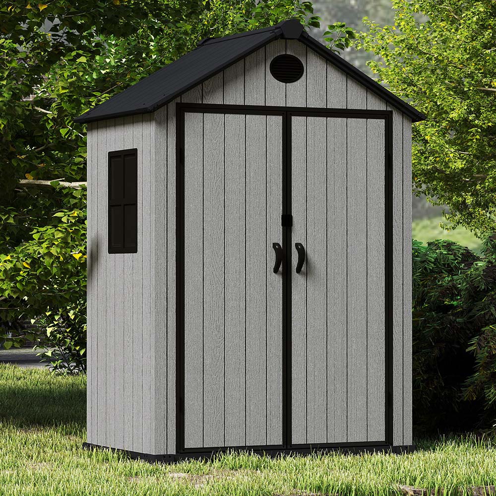 Living and Home 6 x 4ft Grey Apex Garden Tool Shed Image 2