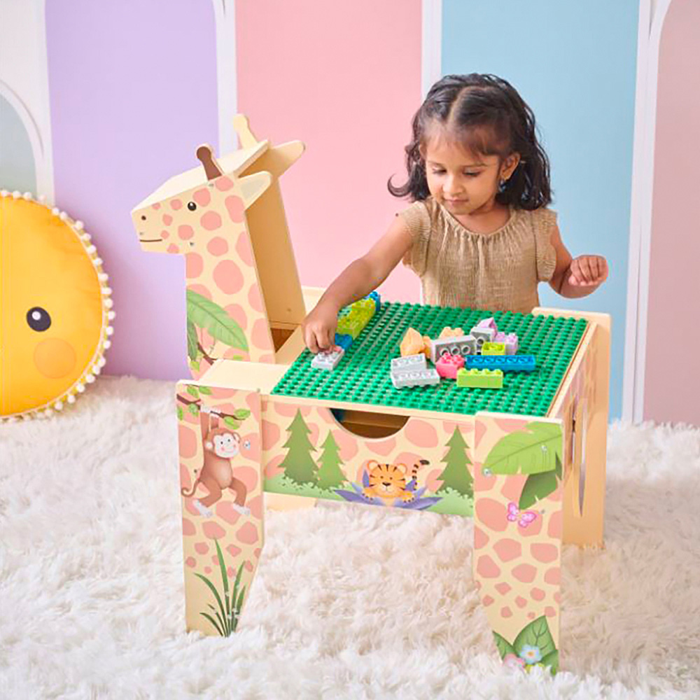 Teamson Kids Multicolour Jungle Giraffe 2-in-1 Activity Table Image 2