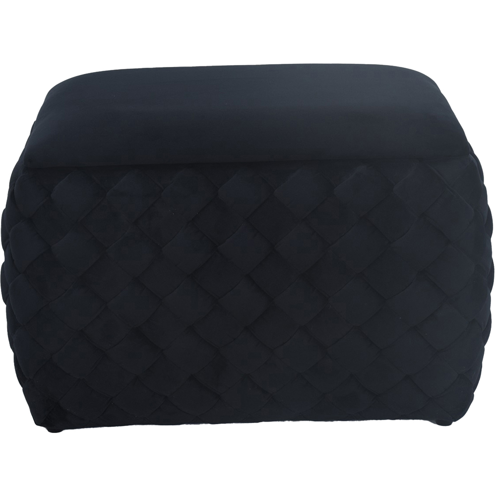 Artemis Home Plumeo Black Velvet Storage Ottoman Image 4