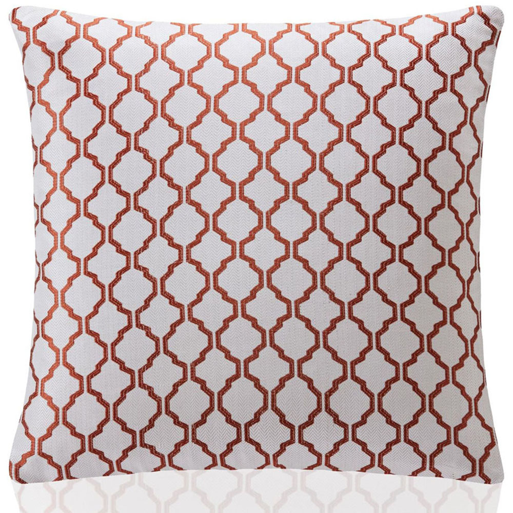 Alan Symonds Orange Jacquard Weave Geometric Cushion with Polyester Filled Pad 45 x 45cm 4 Pack Image 3