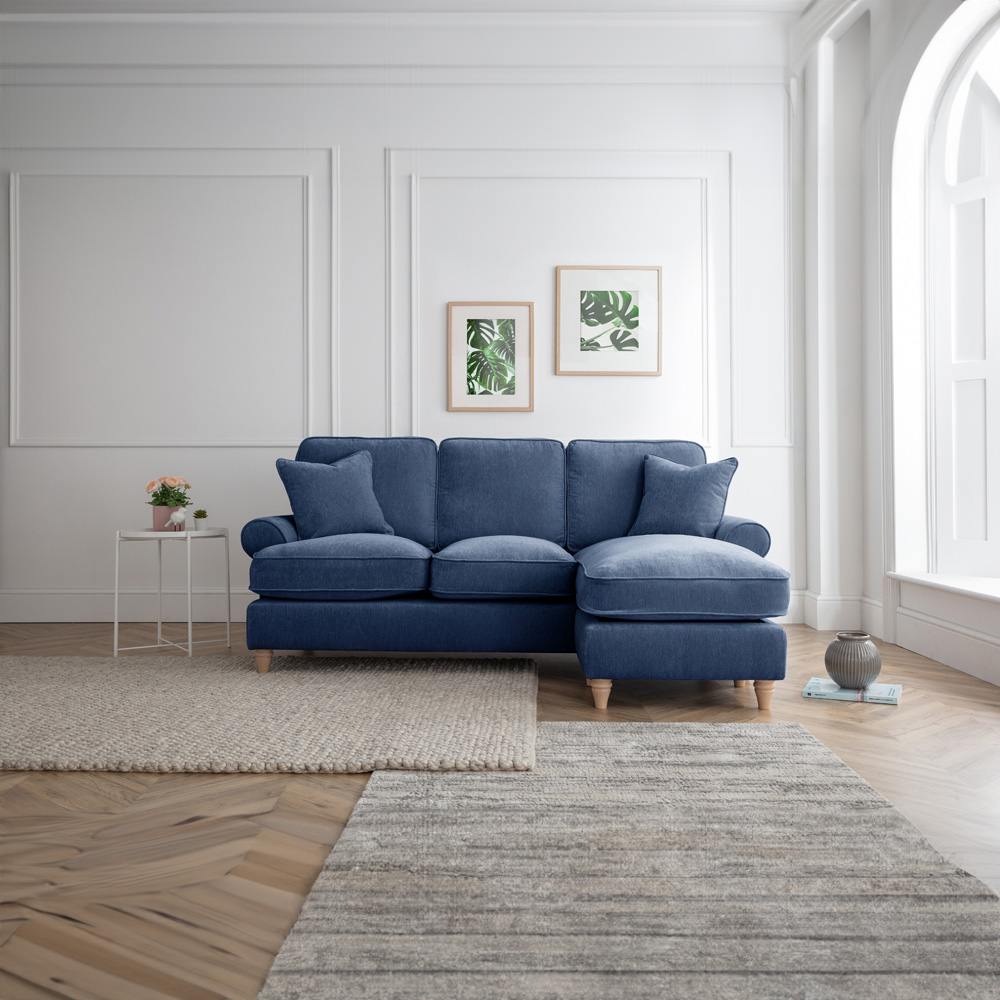 The Victoria 3 Seater Navy Right Hand Chaise Sofa Image 4