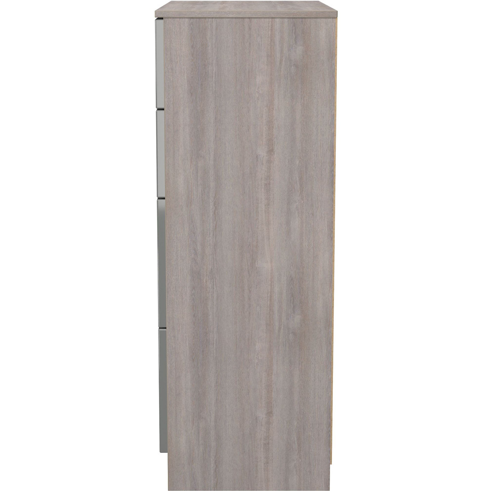 Crowndale Milan 4 Drawer Grey Gloss and Grey Oak Deep Chest of Drawers Ready Assembled Image 3