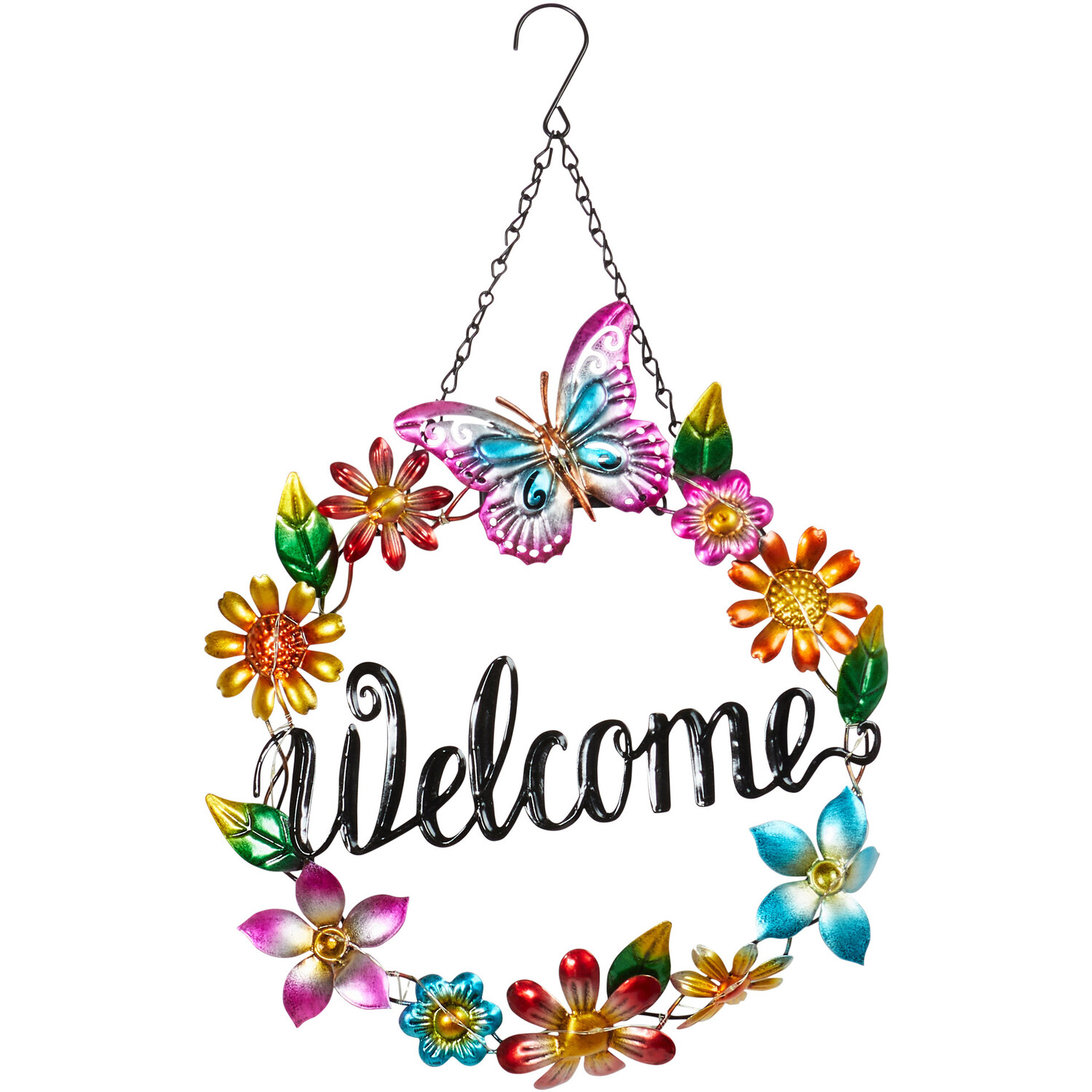 Solar Flower Welcome Hanging Sign Image 1