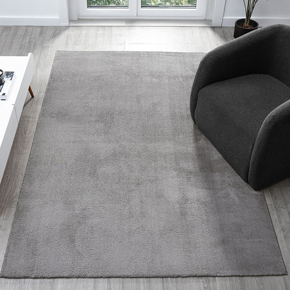 Desire Rugs Comfy Dark Grey Anti Slip Felt Backing Rug 160 x 220cm Image 2