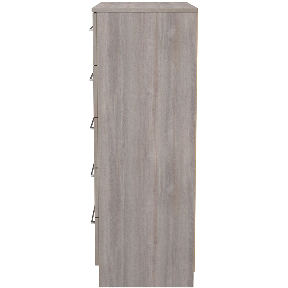 Crowndale Worcester 5 Drawer Grey Oak Chest of Drawers Ready Assembled Image 4