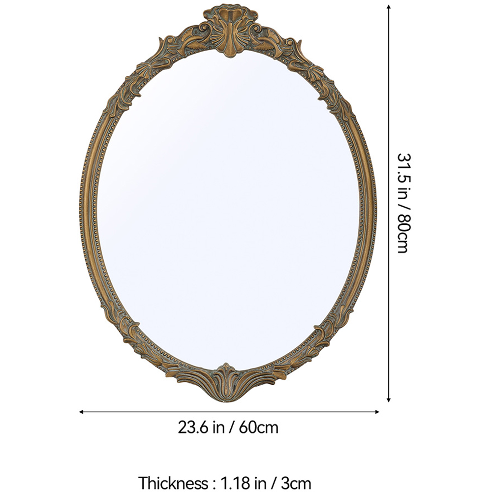 Living and Home Gold Oval Classic Wall Mirror 80 x 60cm Image 8