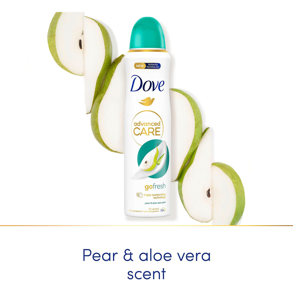 Dove Advanced Care Pear and Aloe Vera Go Fresh Anti-Perspirant Deo 200ml 12 Pack Image 4