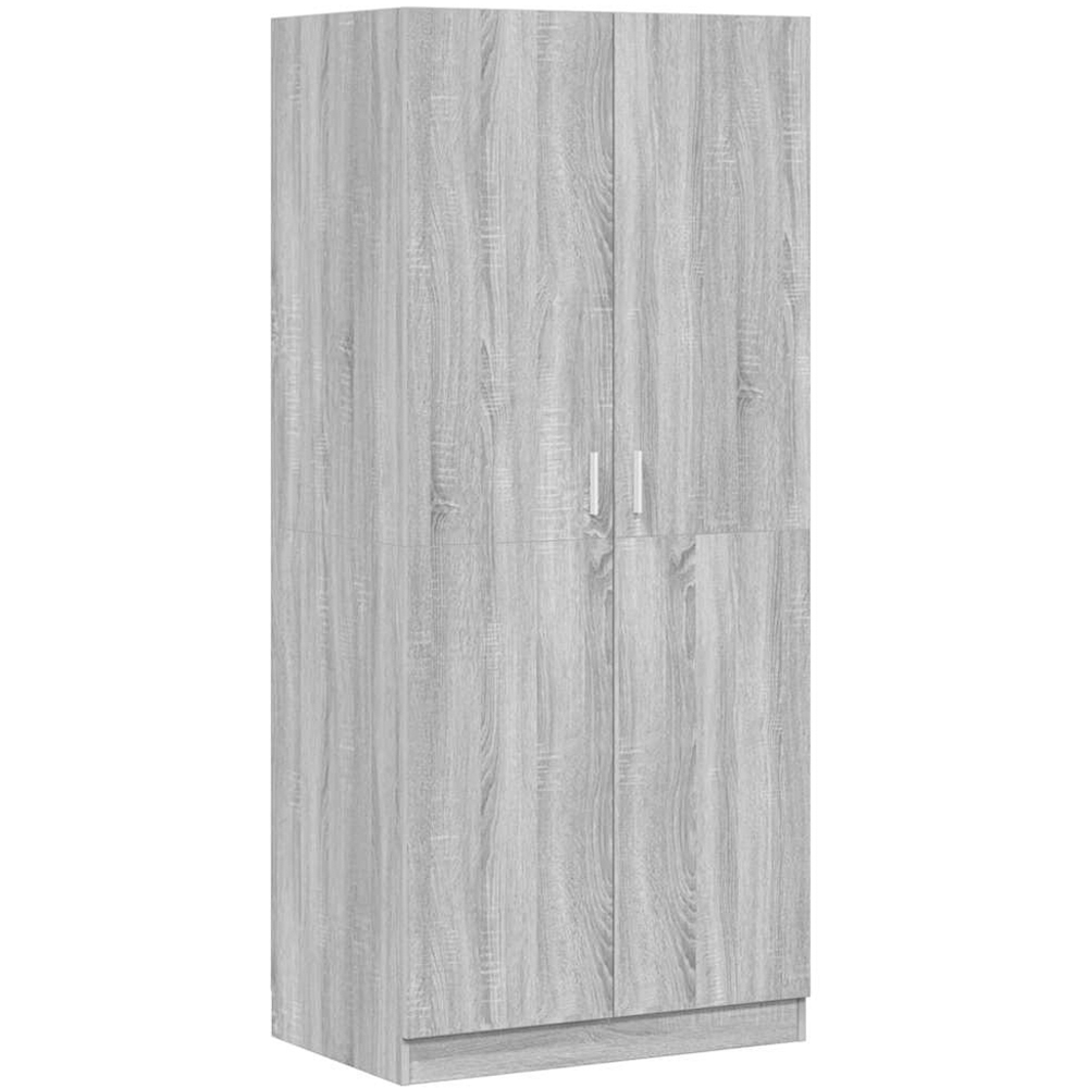 vidaXL 2 Door Grey Sonoma Engineered Wood Wardrobe Image 2