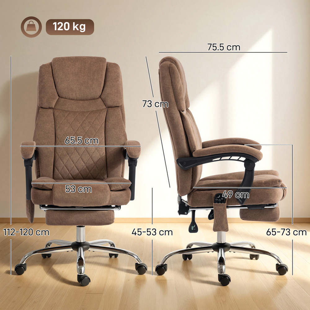 Portland Brown Massage and Heat Office Chair Image 9