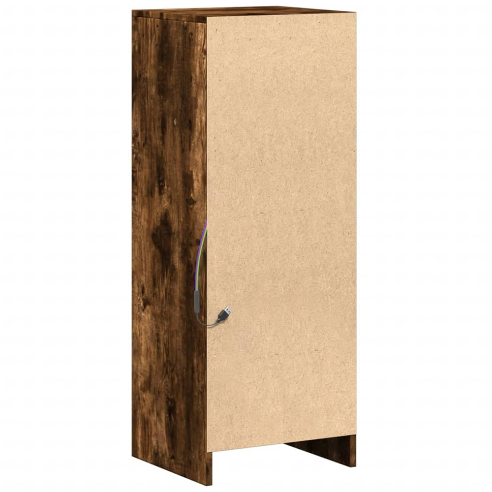 vidaXL Single Door Single Shelf Smoked Oak Sideboard with RGB LED Lights Image 8