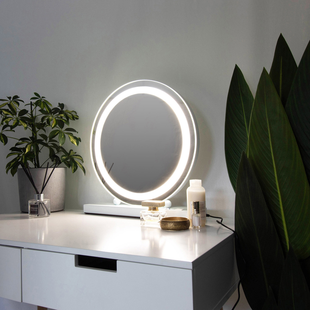 Jack Stonehouse White Lucille Hollywood Frameless Vanity Mirror with LED Strip Image 2