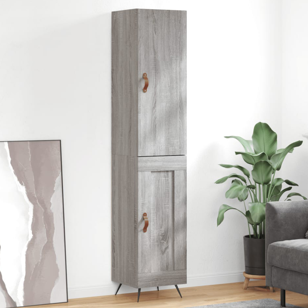 vidaXL 2 Door Grey Sonoma Highboard Image 1