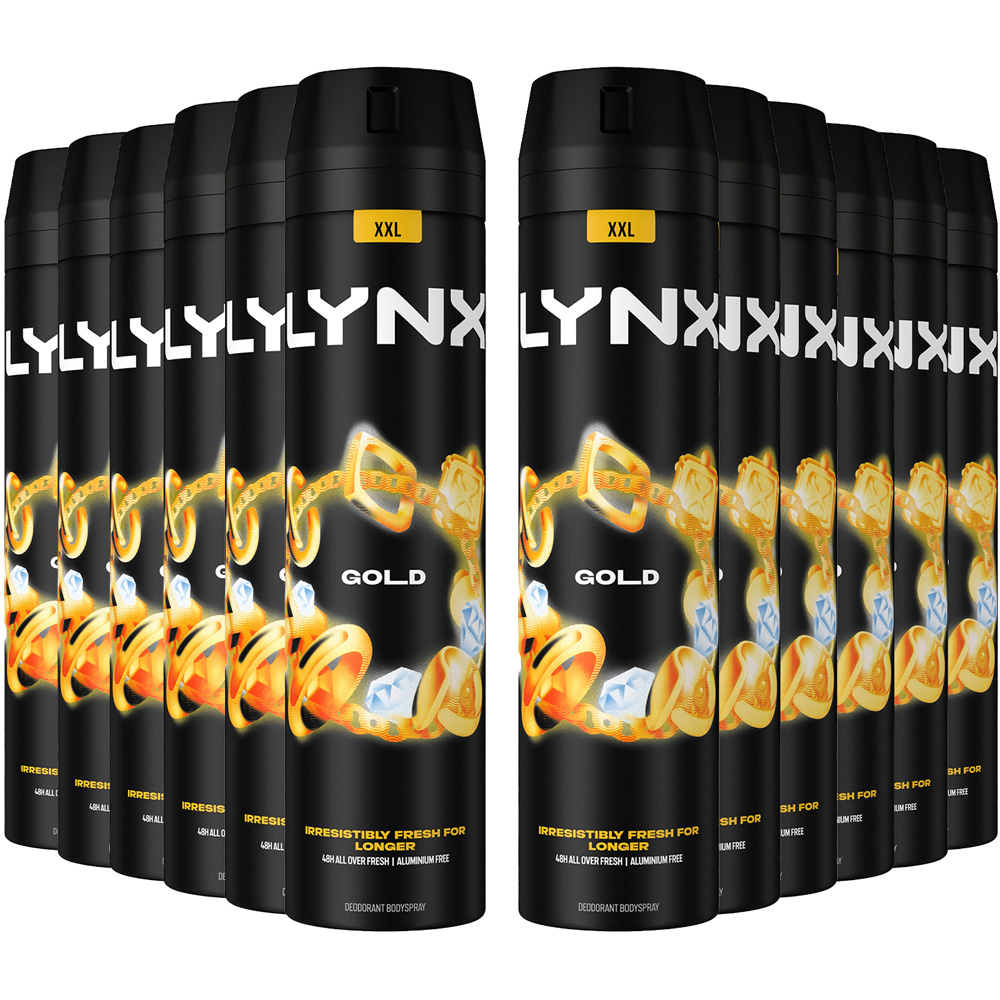 Lynx Gold Oud Wood and Dark Vanilla 48H Protection Deodorant Body Spray 250ml 12 Pack Image 1