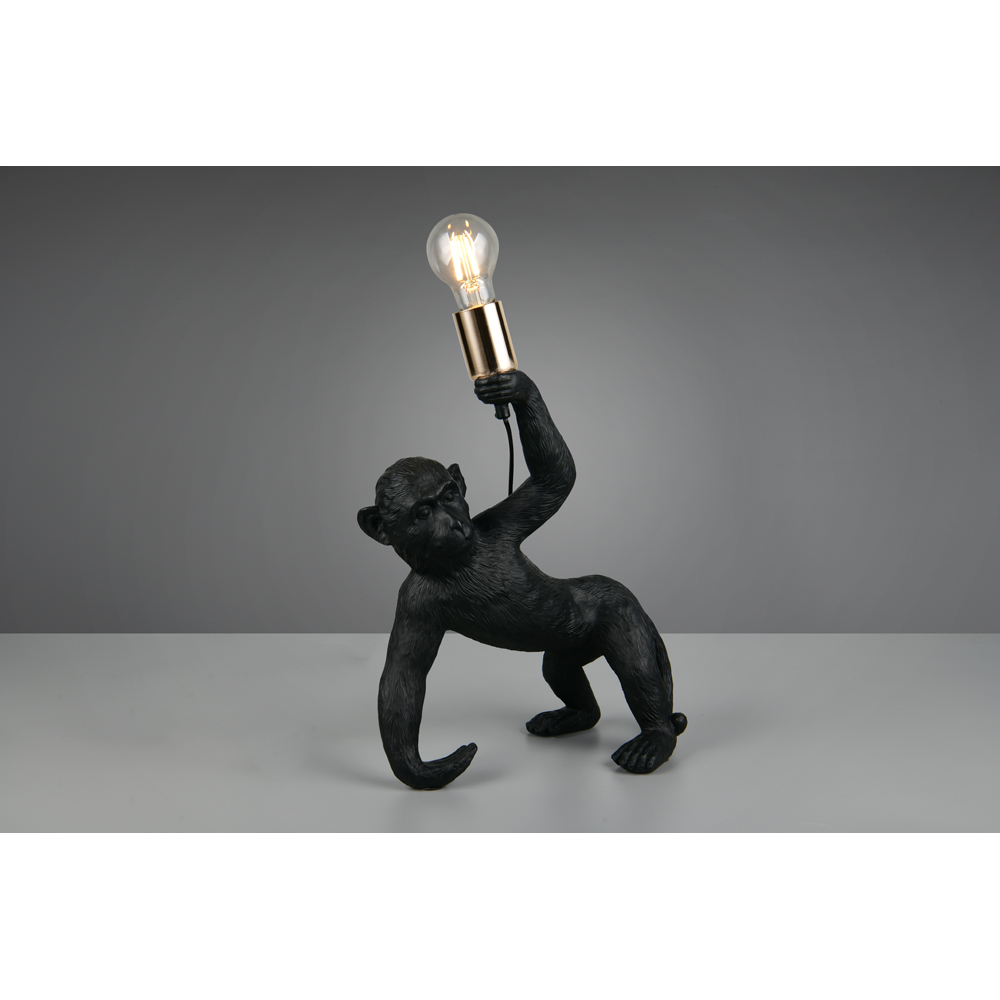 TRIO Bobo Black Monkey Table Lamp Image 2