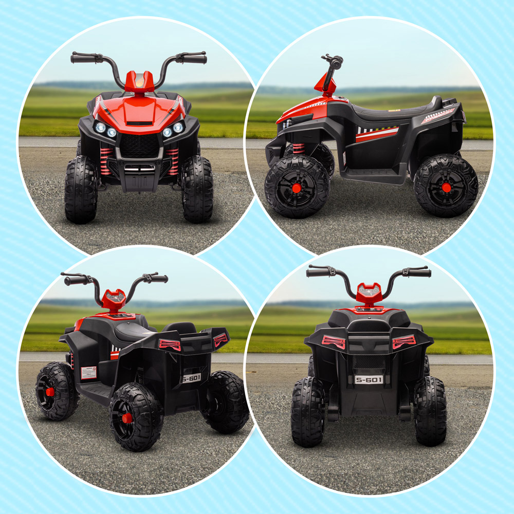 Tommy Toys Red Kids Electric Quad Bike with 4 Wheels Spring Suspension 12V Image 3