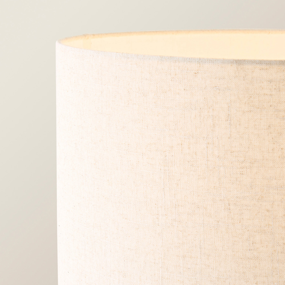 ValueLights Morrigan Grey Wood Tripod Floor Lamp with Linen Fabric Shade and Bulb Image 4