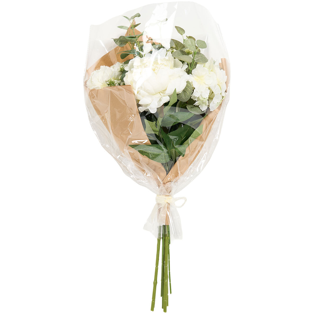 Hydrangea Eucalyptus Queen Annes Lace Bouquet White Image 1